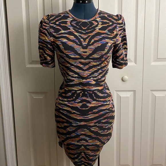 Free People Knitted Multicolored Black Dress SM - Picture 2 of 5